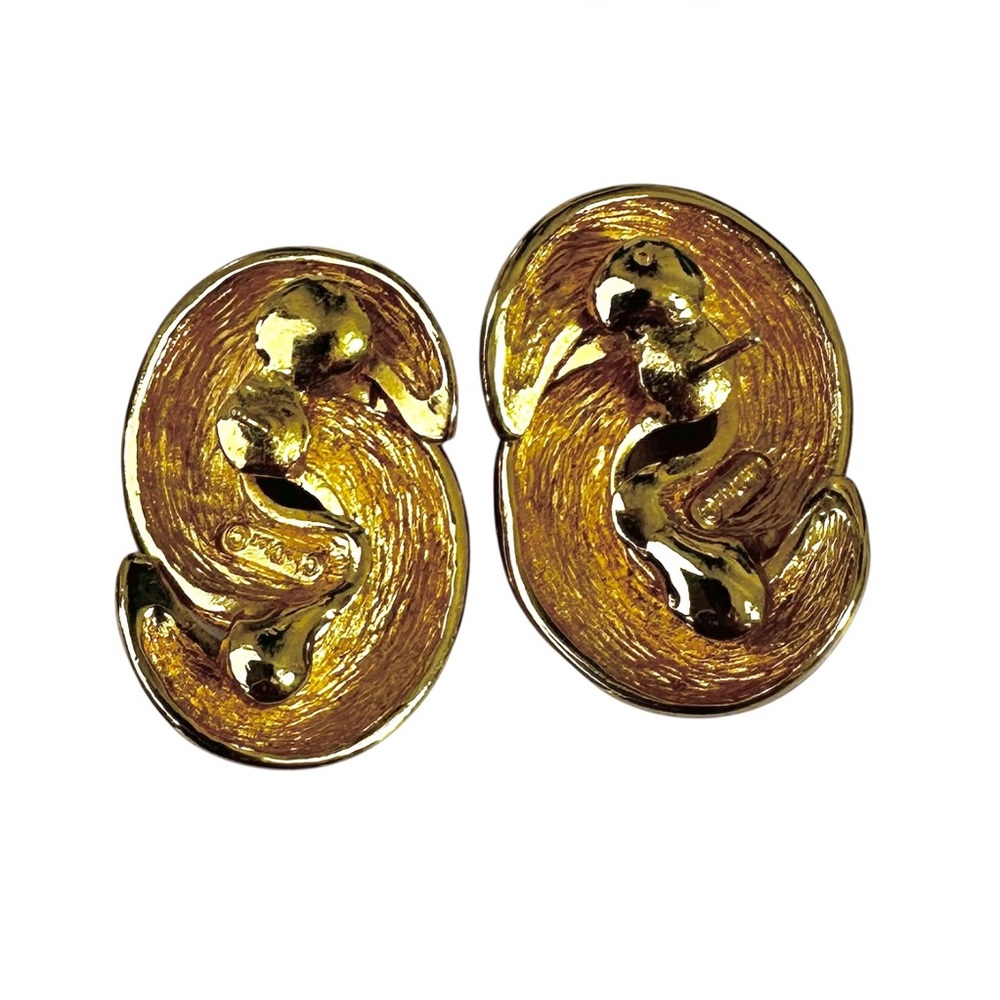 ✨DIOR Vtg 80s Pierced Chunky Knot Earrings w COA - Picture 10 of 16
